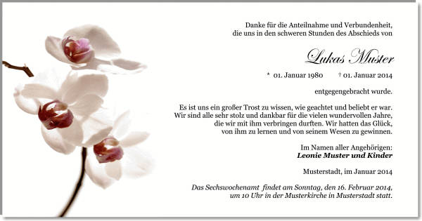  Danksagungskarten Trauer