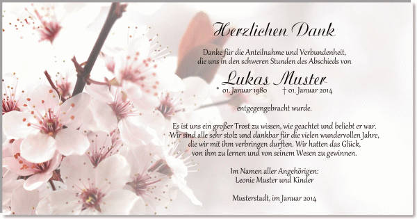  Danksagungskarten Trauer