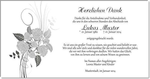  Danksagungskarten Trauer
