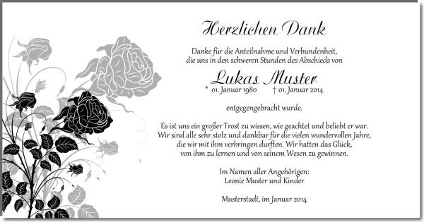  Danksagungskarten Trauer