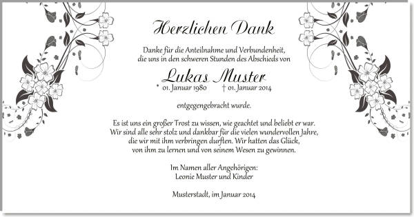  Danksagungskarten Trauer