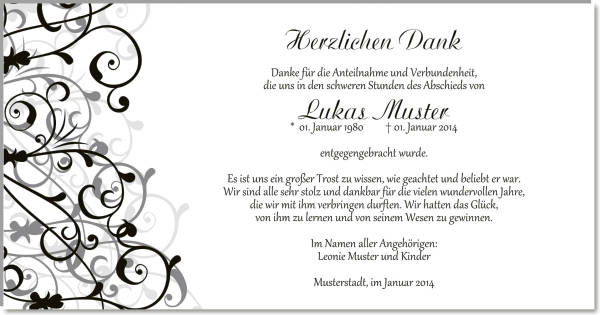  Danksagungskarten Trauer