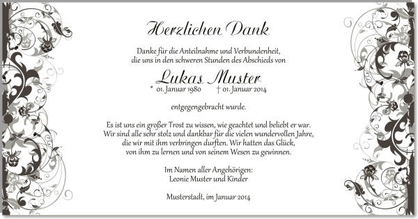 Danksagungskarten Trauer