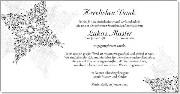  Danksagungskarten Trauer