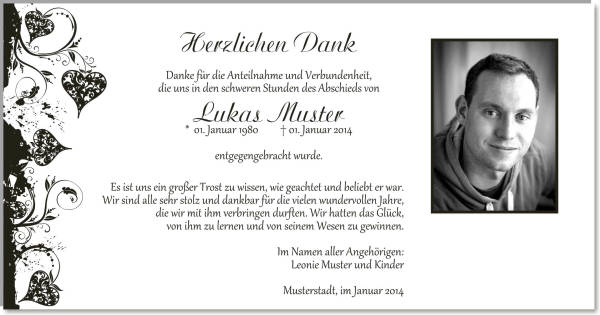  Danksagungskarten Trauer