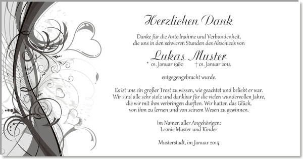 Danksagungskarten Trauer
