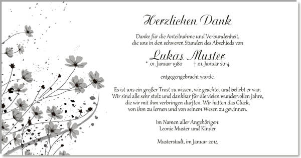  Danksagungskarten Trauer