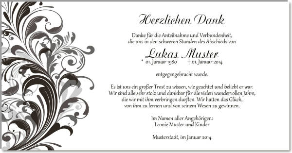  Danksagungskarten Trauer