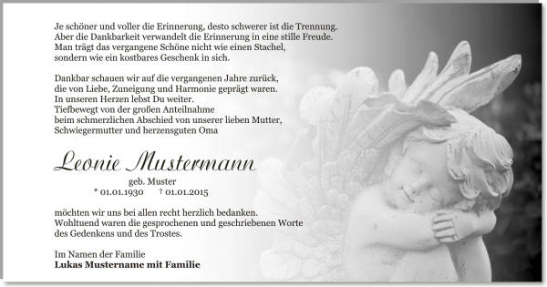 Danksagungskarten Trauer