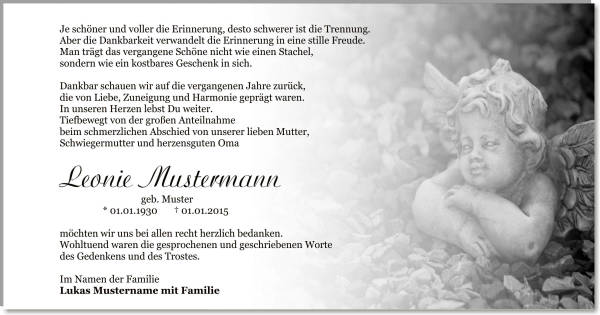  Danksagungskarten Trauer
