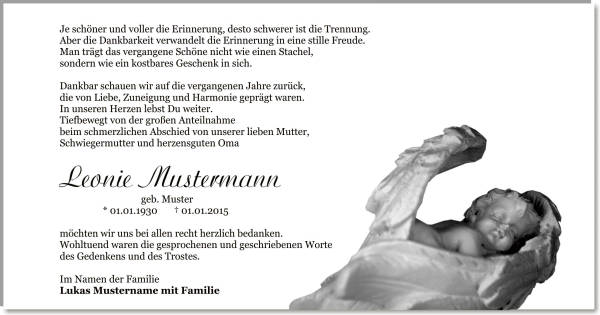  Danksagungskarten Trauer