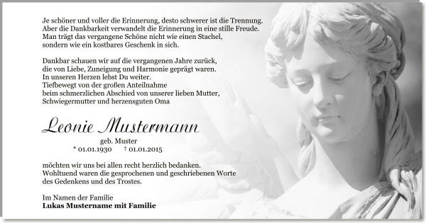  Danksagungskarten Trauer