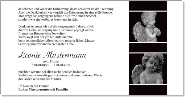  Danksagungskarten Trauer