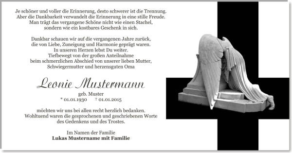  Danksagungskarten Trauer