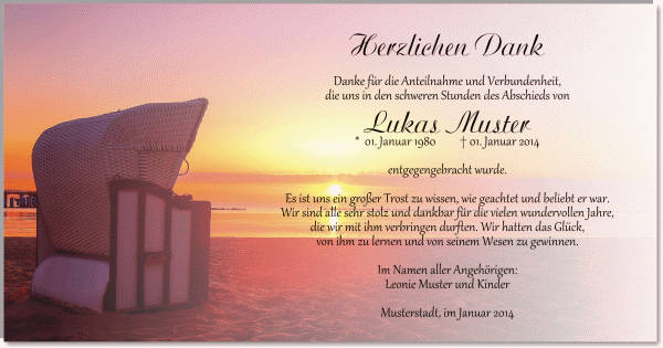  Danksagungskarten Trauer