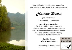 Danksagungskarten Todesfall