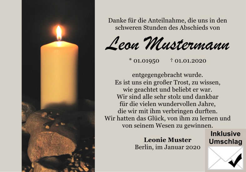  Danksagungskarten Trauer