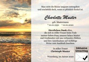 Danksagungen Trauer entwerfen