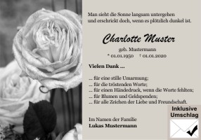 Danksagungskarten hangemacht