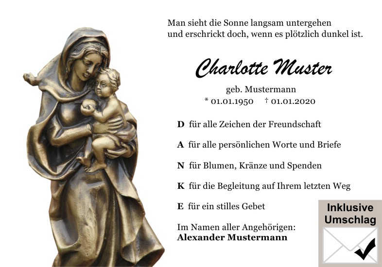  Danksagungskarten Trauer