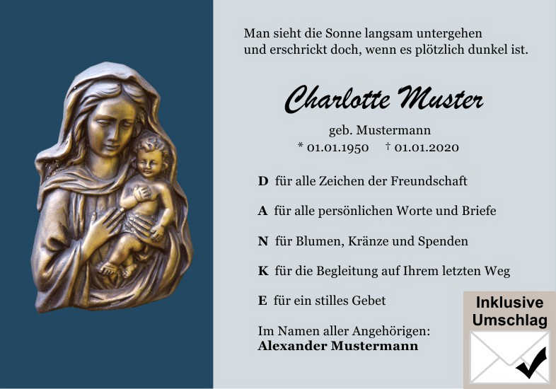  Danksagungskarten Trauer