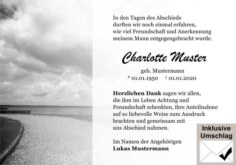  Danksagungskarten Trauer
