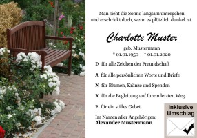 Danksagungskarten Trauerfall