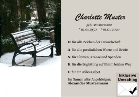 Danksagungskarten Sterbefall