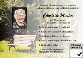 Danksagungskarten Anzeige