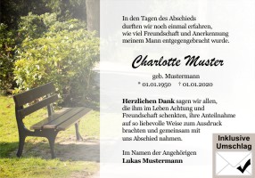 Danksagungskarten vorgedruckt