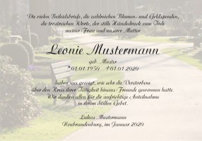 Danksagungskarten persönlich