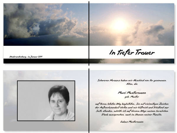  Danksagungskarten Trauer