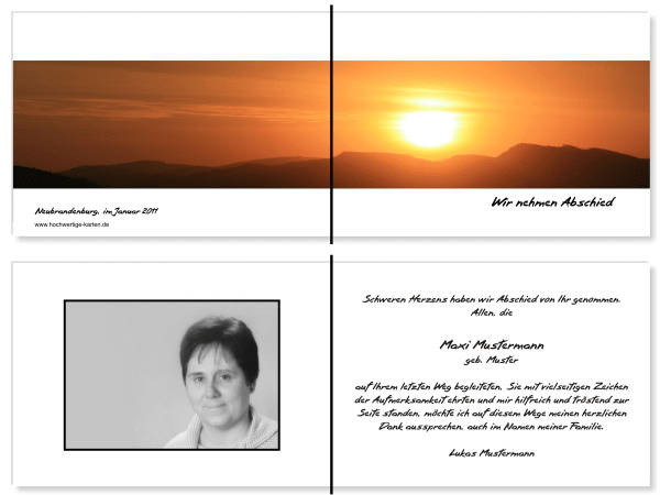  Danksagungskarten Trauer