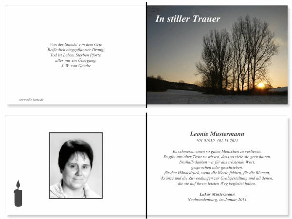  Danksagungskarten Trauer