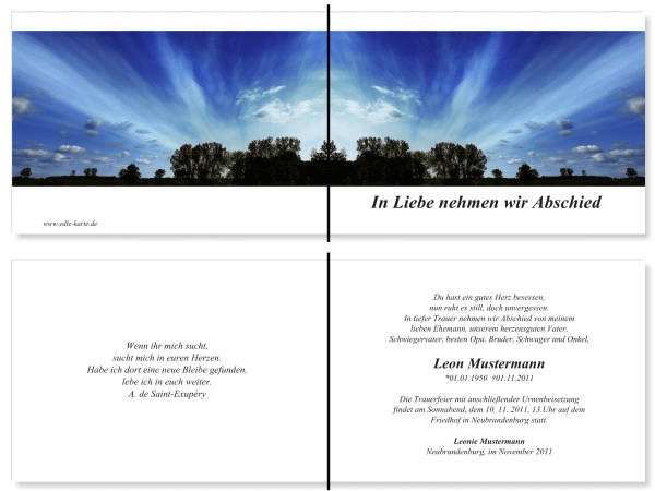  Danksagungskarten Trauer