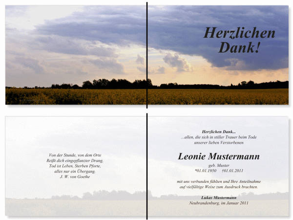  Danksagungskarten Trauer