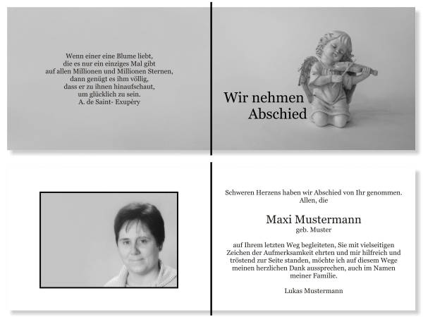  Danksagungskarten Trauer