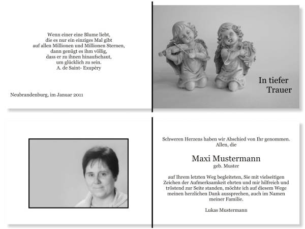  Danksagungskarten Trauer