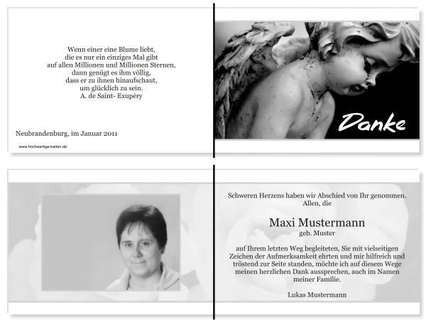  Danksagungskarten Trauer