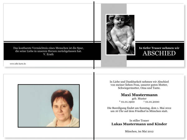  Danksagungskarten Trauer