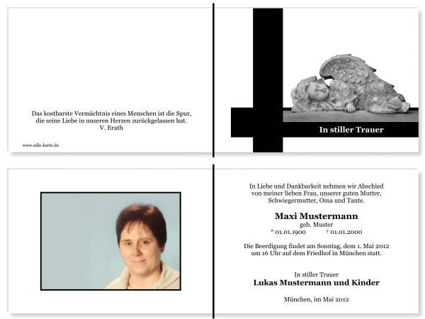  Danksagungskarten Trauer