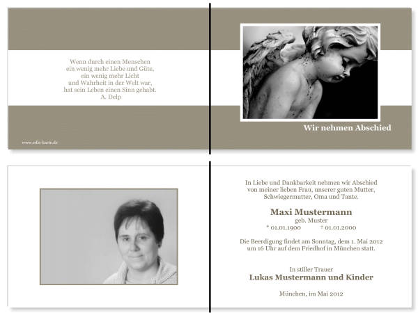  Danksagungskarten Trauer