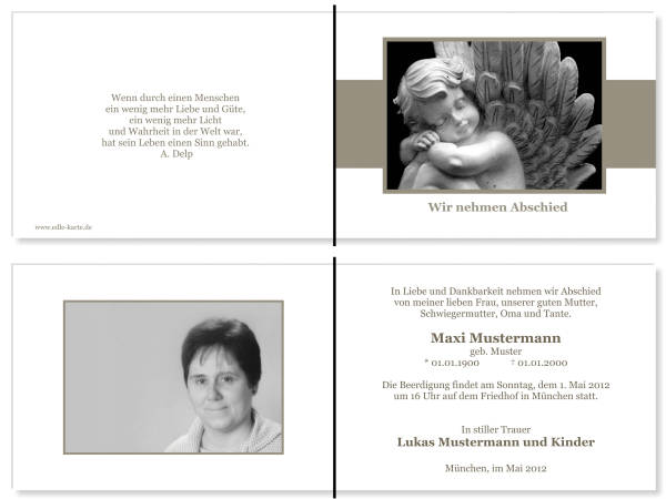  Danksagungskarten Trauer