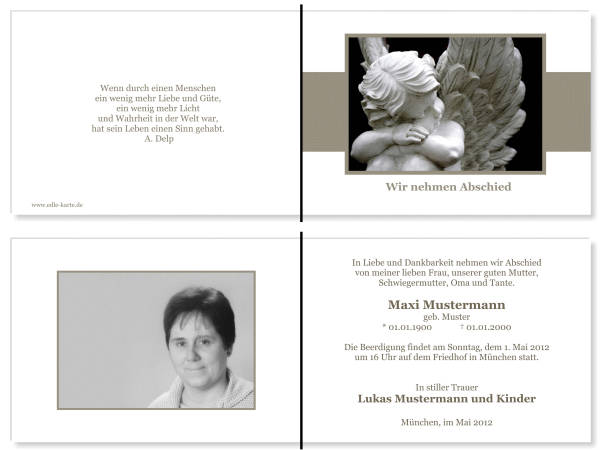  Danksagungskarten Trauer