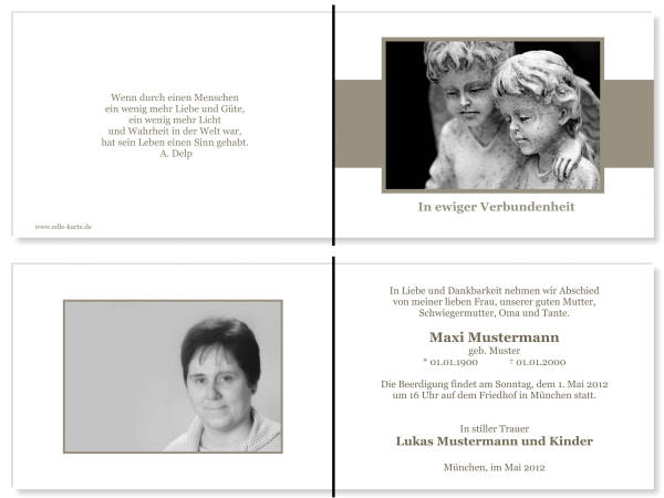  Danksagungskarten Trauer