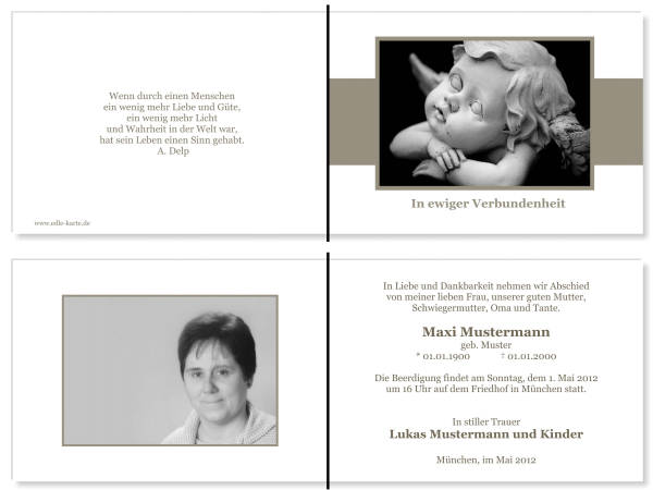  Danksagungskarten Trauer