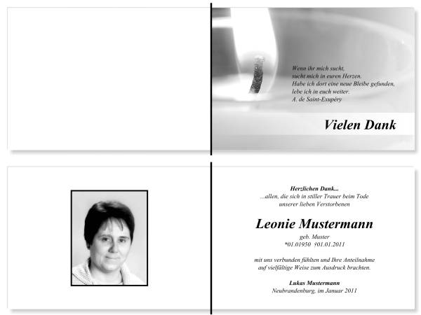 Danksagungskarten Trauer