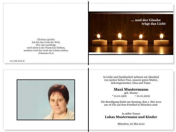  Danksagungskarten Trauer