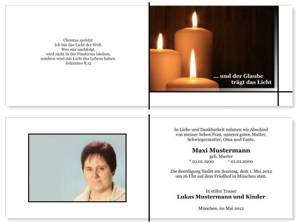  Danksagungskarten Trauer