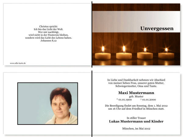  Danksagungskarten Trauer